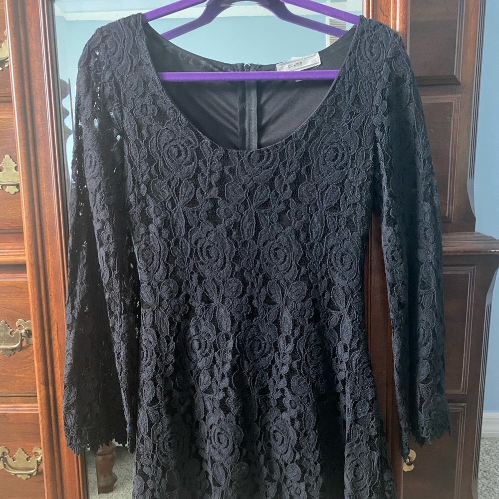 Poema Lace Bell Sleeve Dress